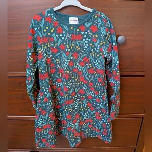 Hannah Anderson Green And Red Floral Poinsettia Dress Sz 5